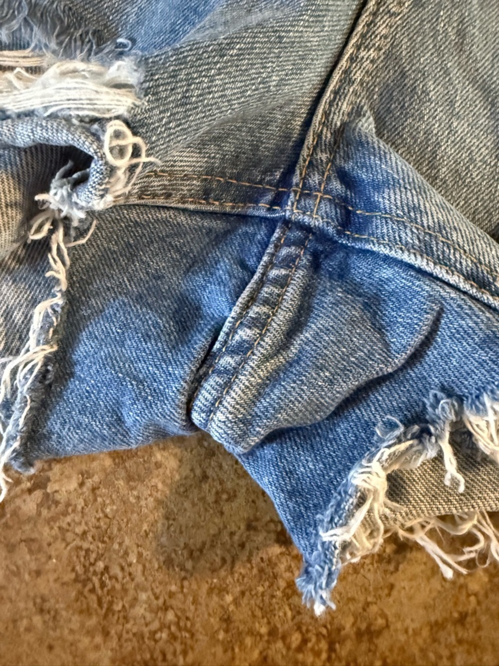 Topshop Light Blue Distressed Denim Jean Shorts - Picture 8 of 9